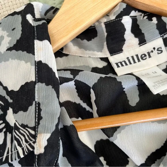 Vintage Millers Sheer Button Up Blouse Size 14 - Picture 6 of 6